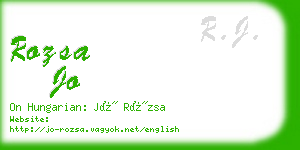 rozsa jo business card